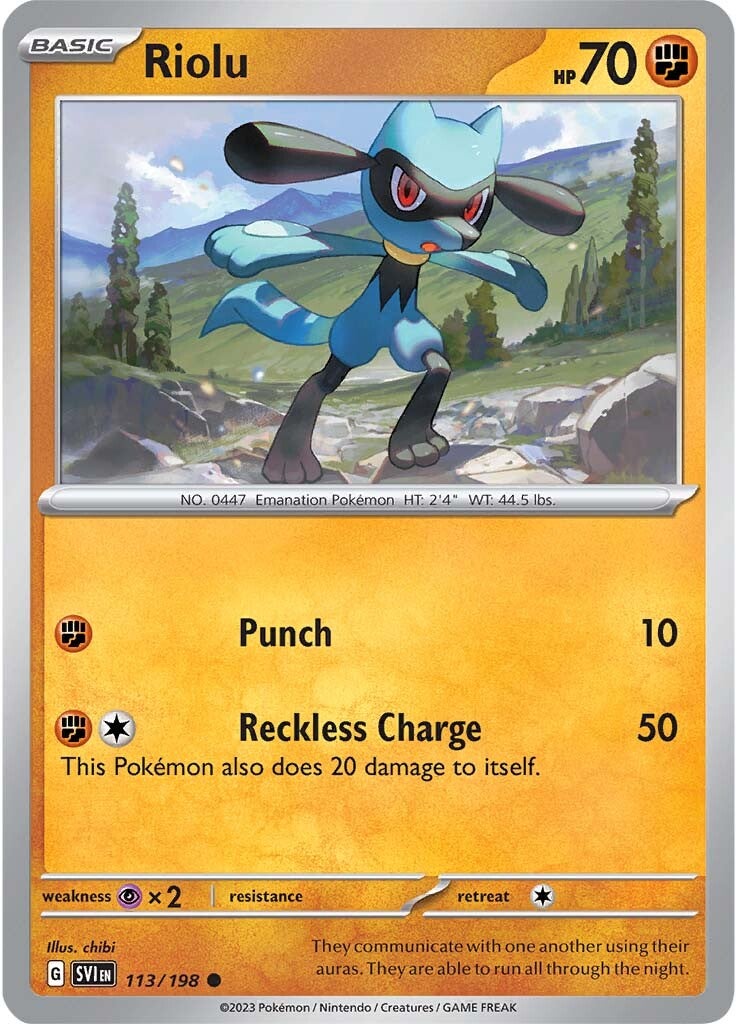 Riolu (113/198) [Scarlet & Violet: Base Set] | I Want That Stuff Brandon