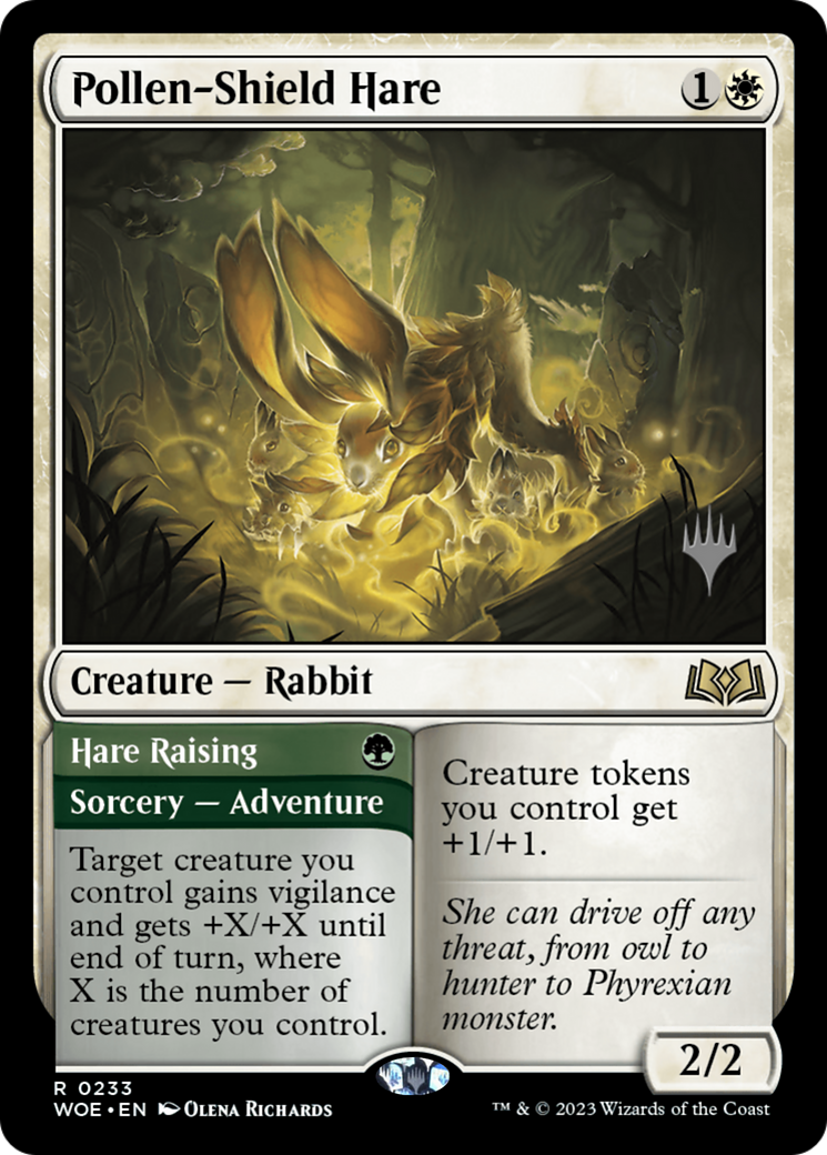 Pollen-Shield Hare // Hare Raising (Promo Pack) [Wilds of Eldraine Promos] | I Want That Stuff Brandon