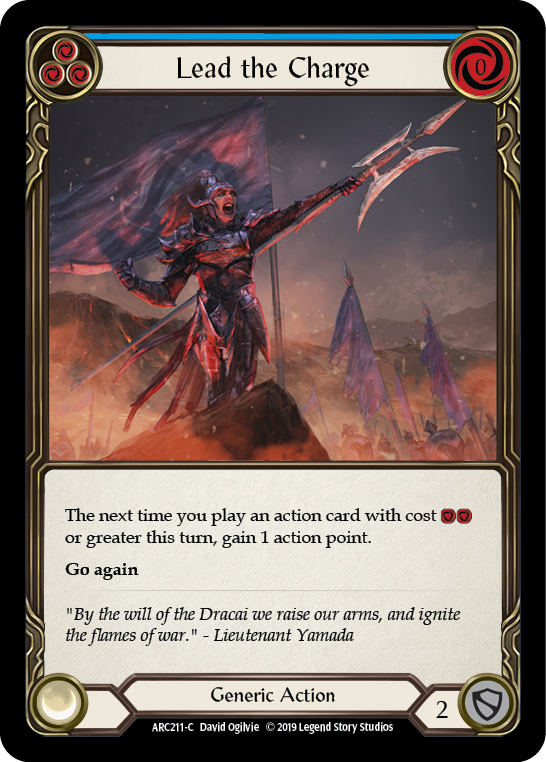 Lead the Charge (Blue) [ARC211-C] (Arcane Rising)  1st Edition Rainbow Foil | I Want That Stuff Brandon
