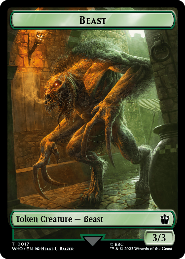 Soldier // Beast Double-Sided Token [Doctor Who Tokens] | I Want That Stuff Brandon