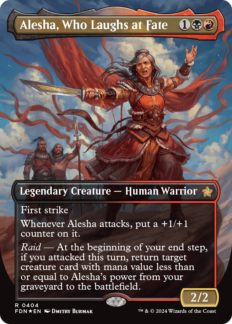 Alesha, Who Laughs at Fate (Borderless) (Mana Foil) [Foundations] | I Want That Stuff Brandon