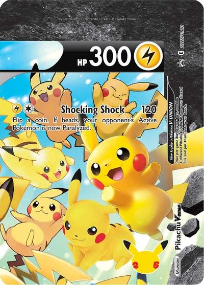 Pikachu V-UNION (SWSH140) (Celebrations) [Sword & Shield: Black Star Promos] | I Want That Stuff Brandon