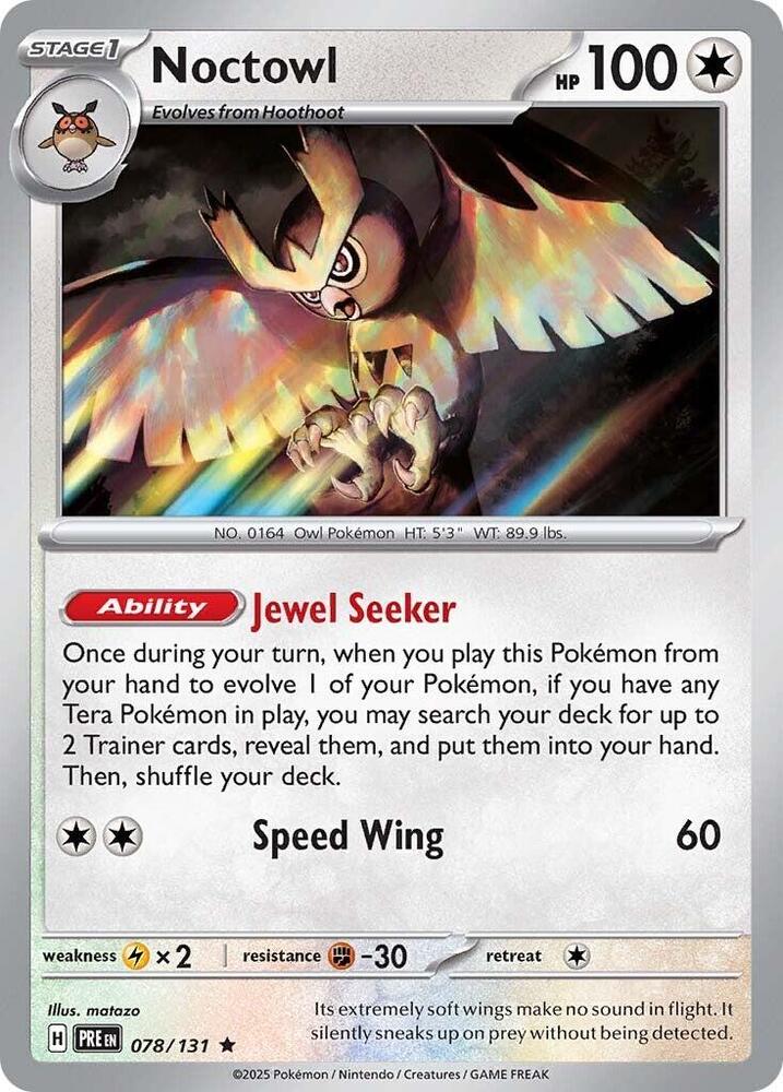 Noctowl (078/131) [Scarlet & Violet: Prismatic Evolutions] | I Want That Stuff Brandon