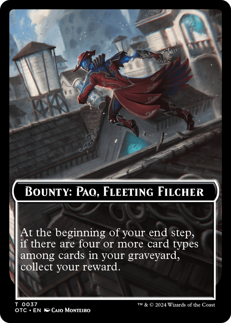 Bounty: Paq, Fleeting Filcher // Bounty Rules Double-Sided Token [Outlaws of Thunder Junction Commander Tokens] | I Want That Stuff Brandon