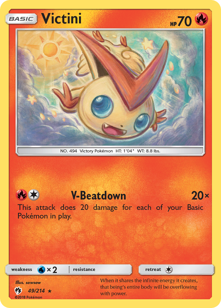 Victini (49/214) [Sun & Moon: Lost Thunder] | I Want That Stuff Brandon