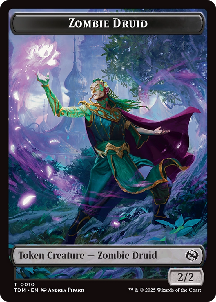 Treasure // Zombie Druid Double-Sided Token [Tarkir: Dragonstorm Tokens] | I Want That Stuff Brandon