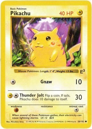 Pikachu (58/102) (E3 Stamped Promo with Red Cheeks) [Miscellaneous Cards] | I Want That Stuff Brandon
