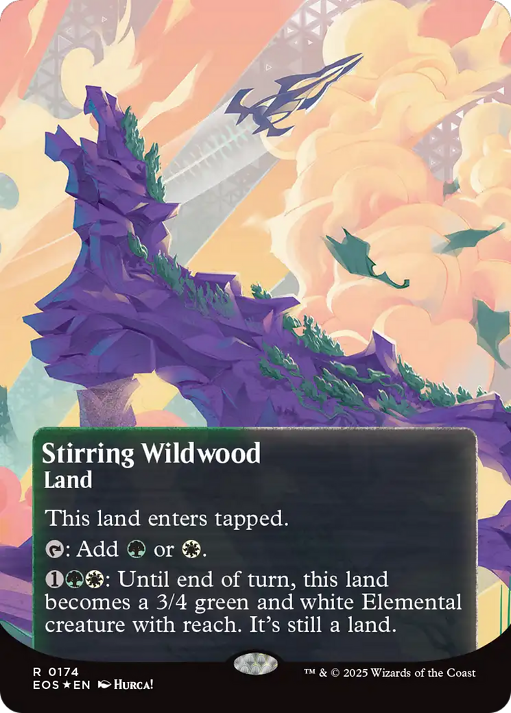 Stirring Wildwood (0174) (Borderless) (Galaxy Foil) [Edge of Eternities: Stellar Sights] | I Want That Stuff Brandon