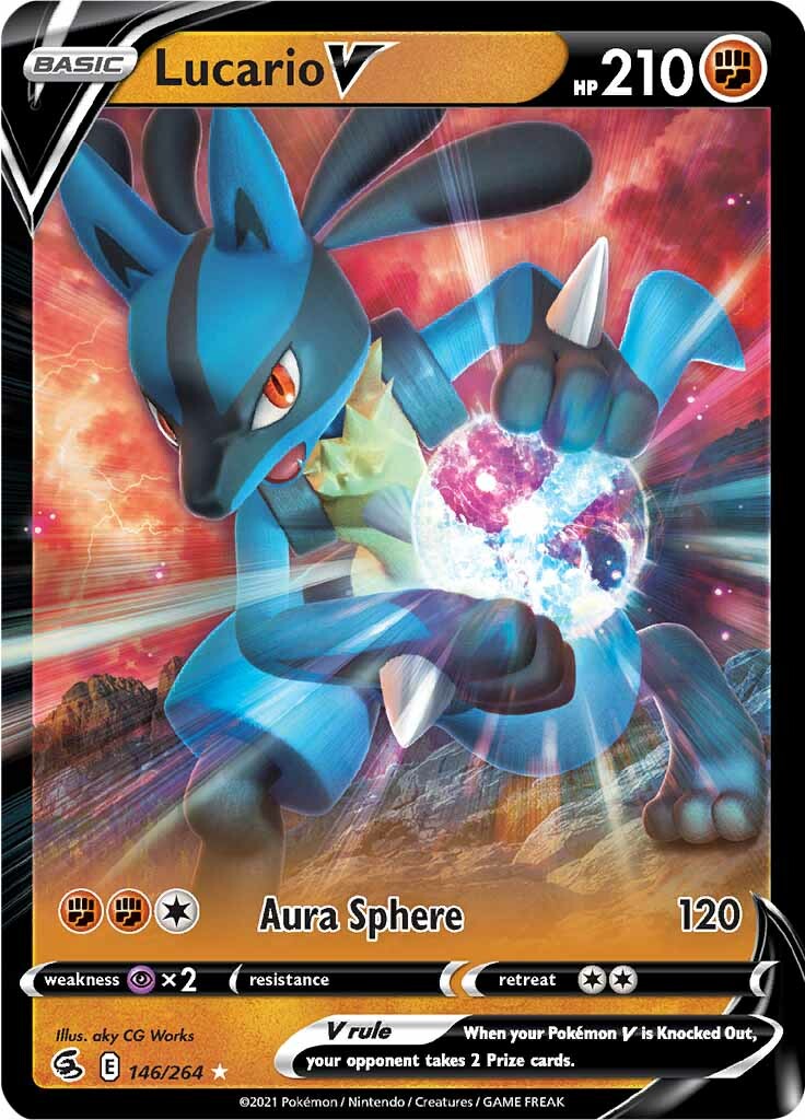 Lucario V (146/264) [Sword & Shield: Fusion Strike] | I Want That Stuff Brandon