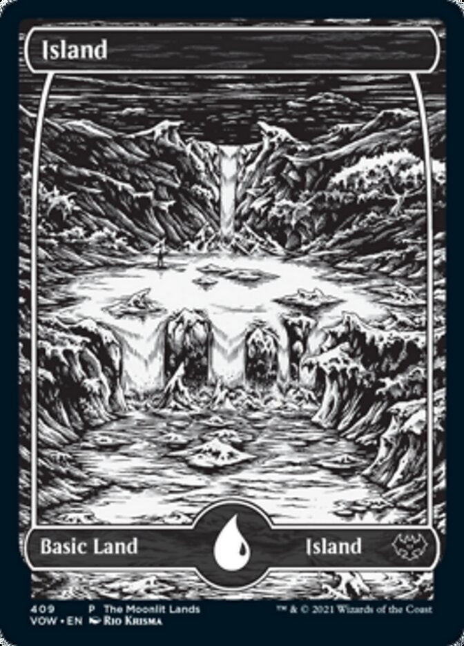 Island (The Moonlit Lands) (Foil Etched) [Innistrad: Crimson Vow Promos] | I Want That Stuff Brandon