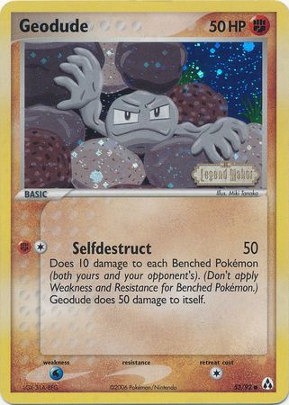 Geodude (53/92) (Stamped) [EX: Legend Maker] | I Want That Stuff Brandon