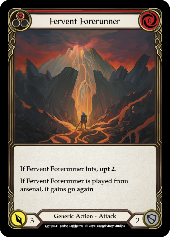 Fervent Forerunner (Red) [ARC182-C] (Arcane Rising)  1st Edition Rainbow Foil | I Want That Stuff Brandon