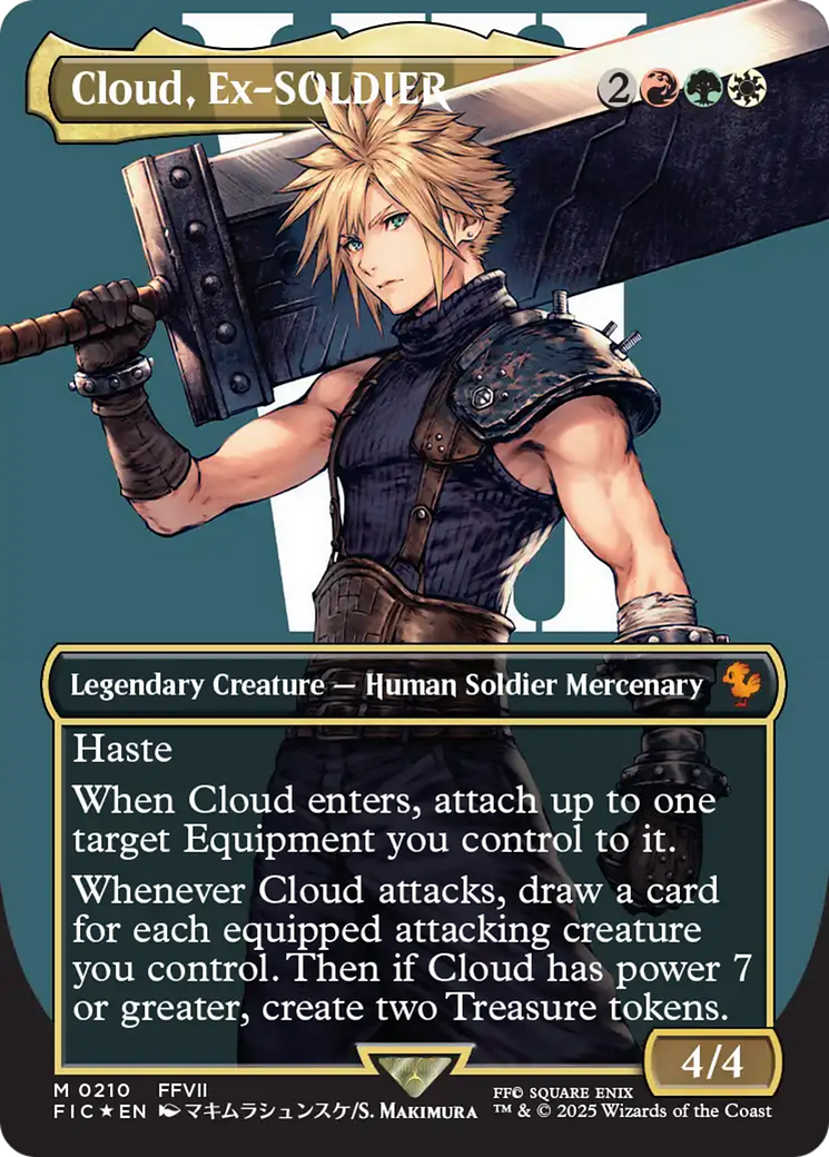 Cloud, Ex-SOLDIER (Borderless) (Surge Foil) [FINAL FANTASY Commander] | I Want That Stuff Brandon