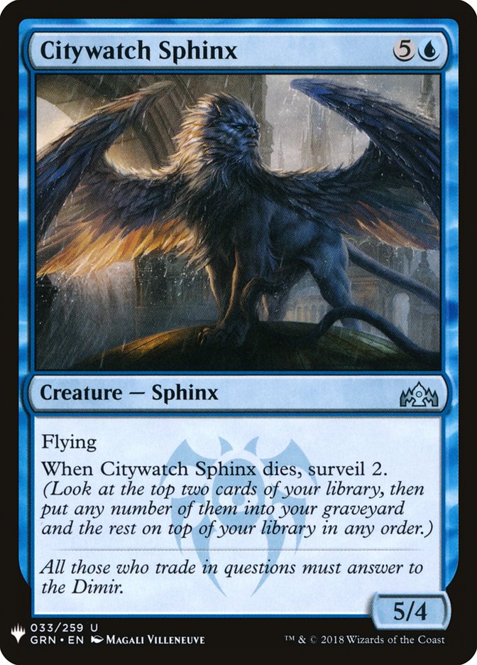 Citywatch Sphinx [Mystery Booster] | I Want That Stuff Brandon