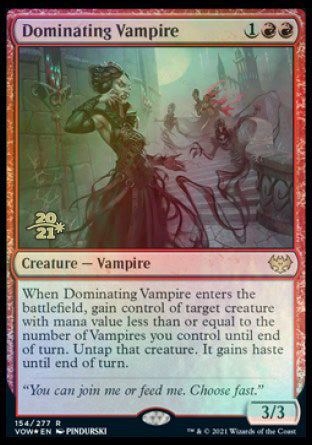 Dominating Vampire [Innistrad: Crimson Vow Prerelease Promos] | I Want That Stuff Brandon