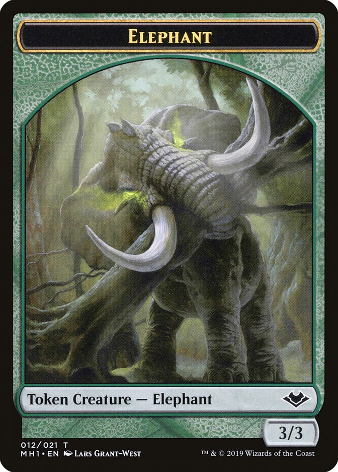 Zombie (007) // Elephant (012) Double-Sided Token [Modern Horizons Tokens] | I Want That Stuff Brandon