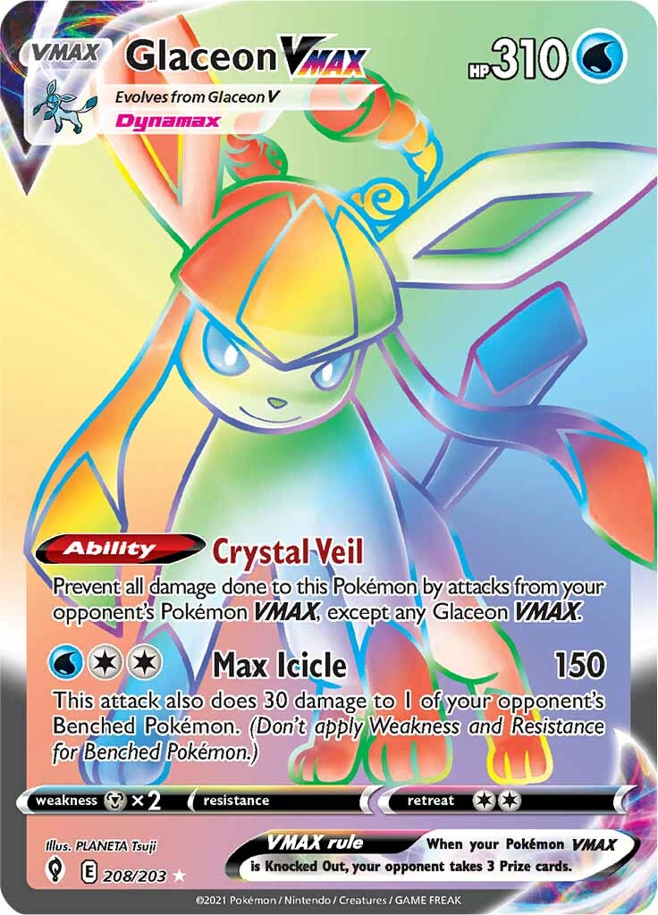 Glaceon VMAX (208/203) [Sword & Shield: Evolving Skies] | I Want That Stuff Brandon