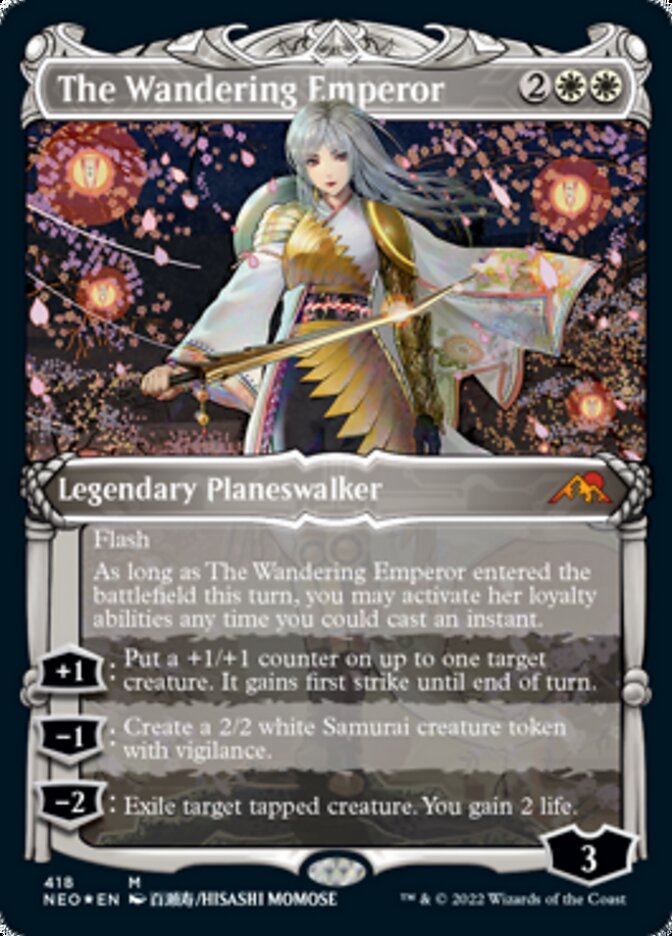 The Wandering Emperor (Showcase) (Foil Etched) [Kamigawa: Neon Dynasty] | I Want That Stuff Brandon