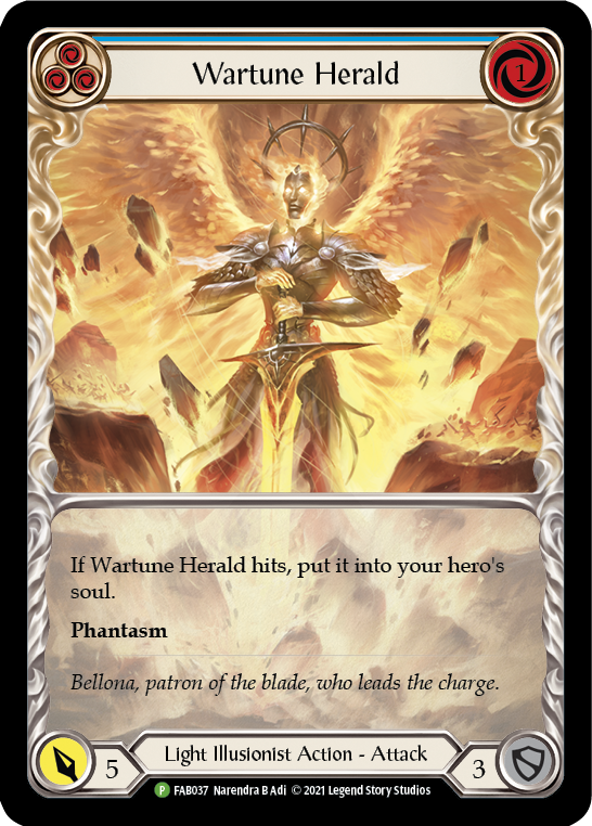 Wartune Herald (Blue Extended Art) [FAB037] (Promo)  Rainbow Foil | I Want That Stuff Brandon