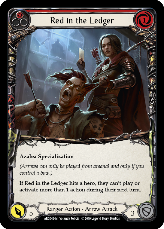 Red in the Ledger [ARC043-M] (Arcane Rising)  1st Edition Rainbow Foil | I Want That Stuff Brandon