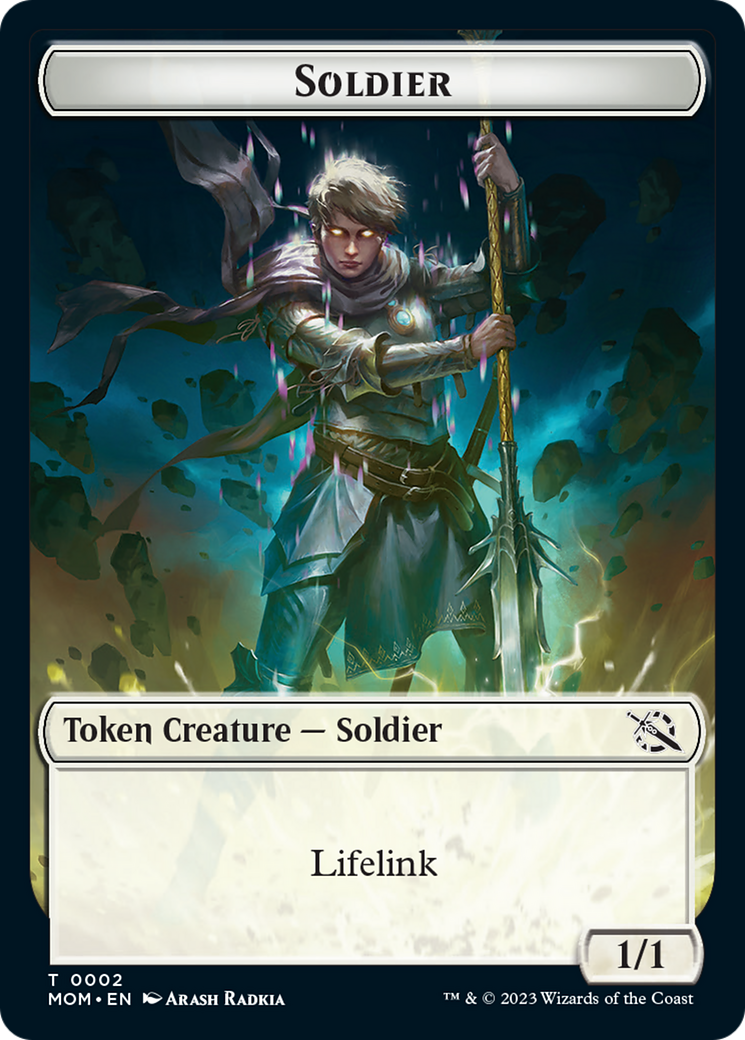 Soldier // Teferi Akosa of Zhalfir Emblem Double-Sided Token [March of the Machine Tokens] | I Want That Stuff Brandon