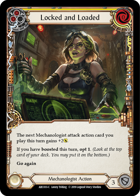 Locked and Loaded (Yellow) [ARC033-C] (Arcane Rising)  1st Edition Normal | I Want That Stuff Brandon