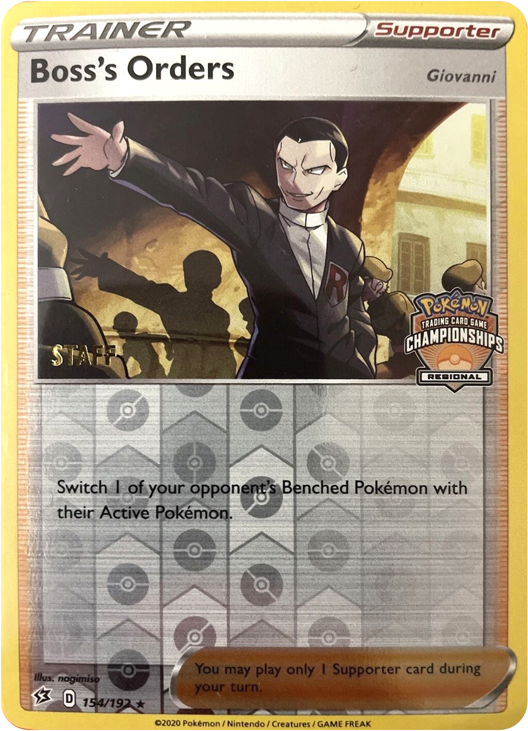 Boss's Orders (154/192) (Staff Regional Championships) [League & Championship Cards] | I Want That Stuff Brandon