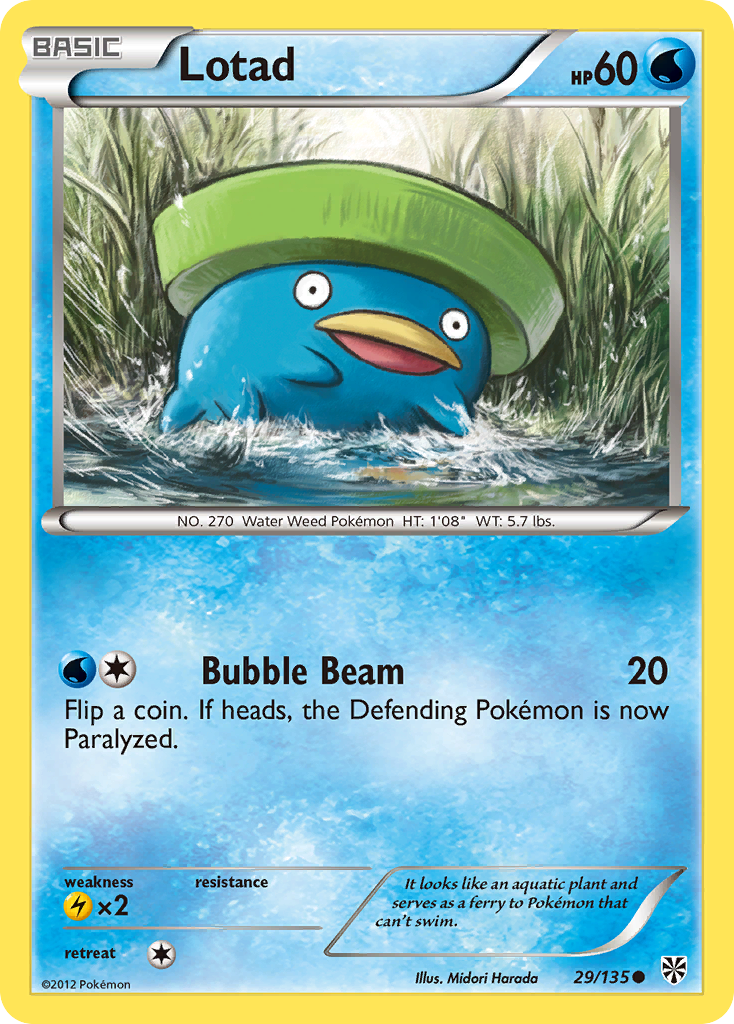 Lotad (29/135) [Black & White: Plasma Storm] | I Want That Stuff Brandon