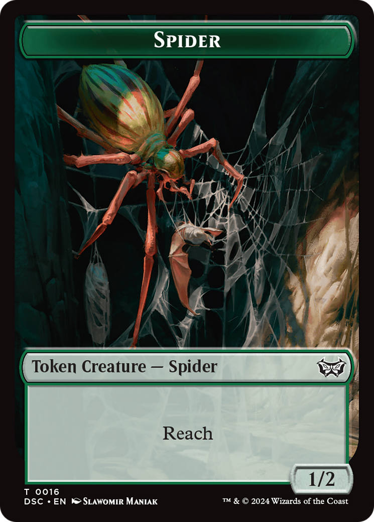 Insect (0012) // Spider Double-Sided Token [Duskmourn: House of Horror Commander Tokens] | I Want That Stuff Brandon