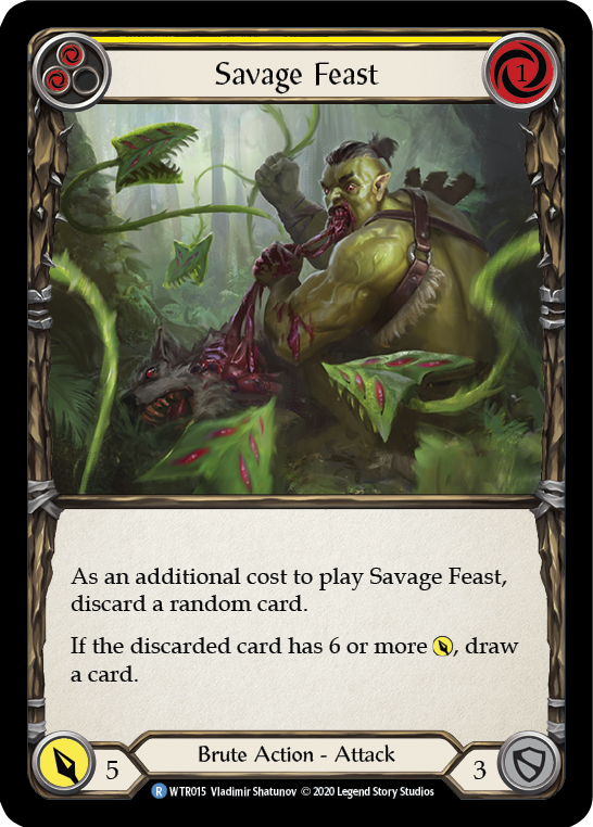 Savage Feast (Yellow) [U-WTR015] (Welcome to Rathe Unlimited)  Unlimited Rainbow Foil | I Want That Stuff Brandon