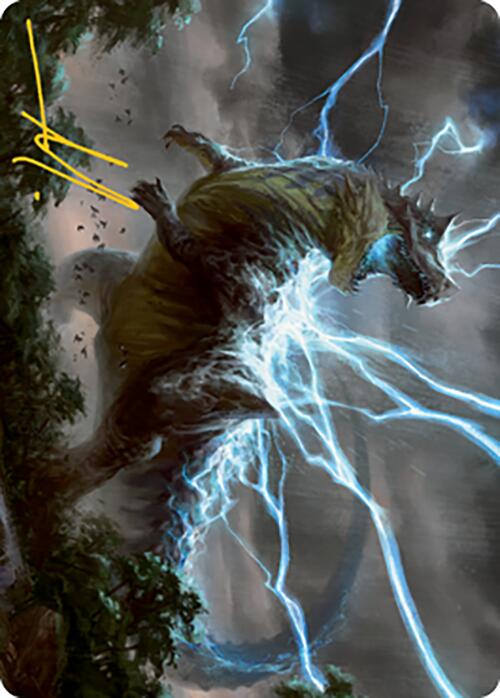 Thrasta, Tempest's Roar Art Card (41) (Gold-Stamped Signature) [Modern Horizons 2 Art Series] | I Want That Stuff Brandon