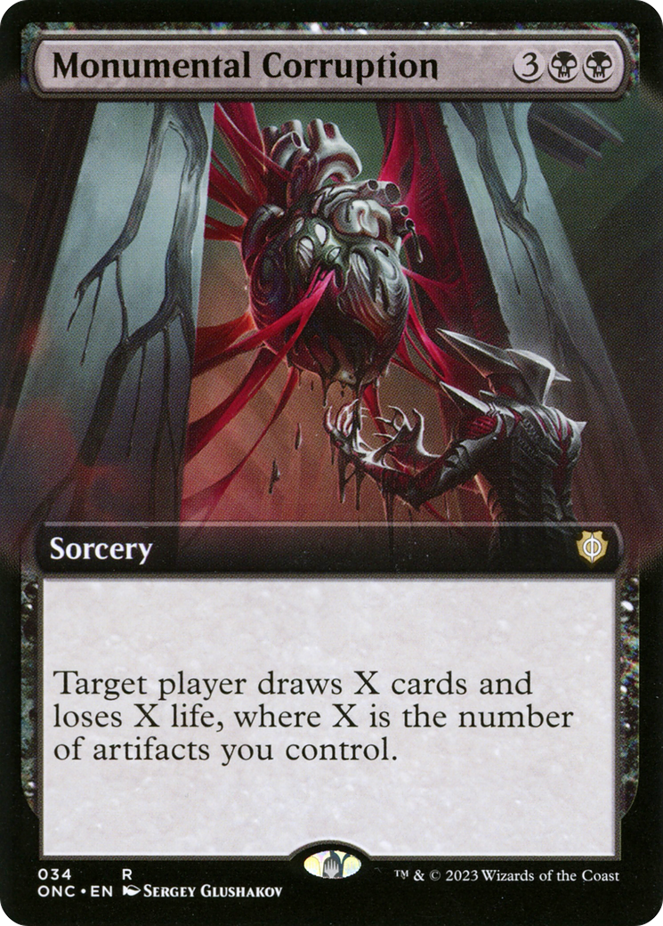 Monumental Corruption (Extended Art) [Phyrexia: All Will Be One Commander] | I Want That Stuff Brandon