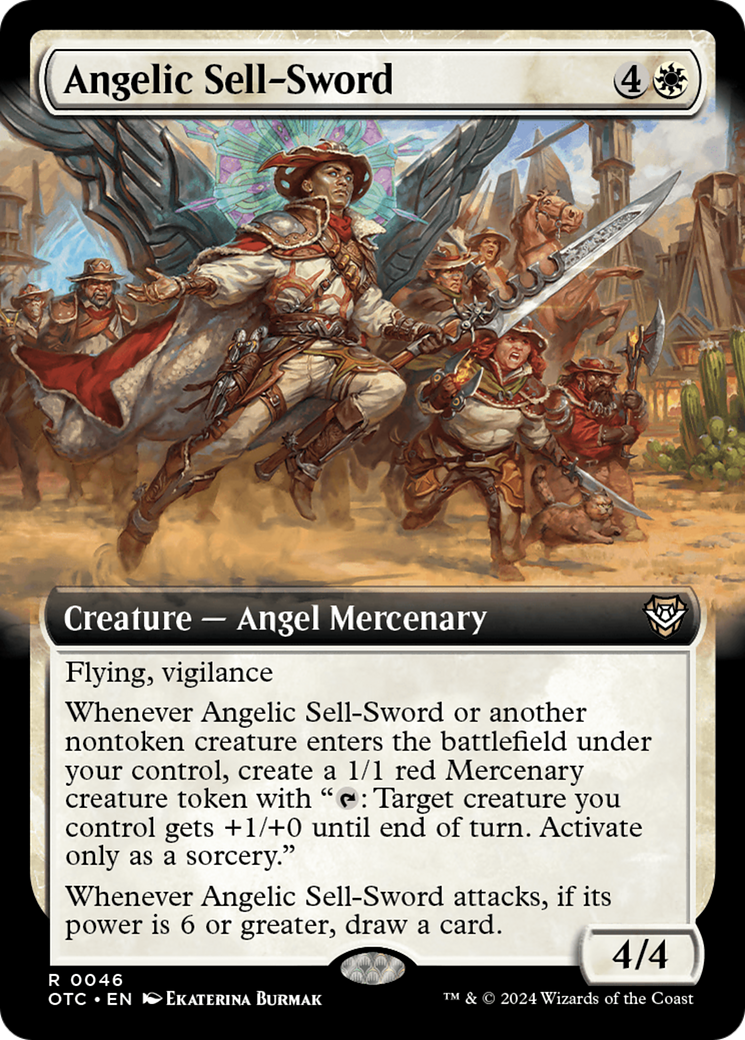 Angelic Sell-Sword (Extended Art) [Outlaws of Thunder Junction Commander] | I Want That Stuff Brandon