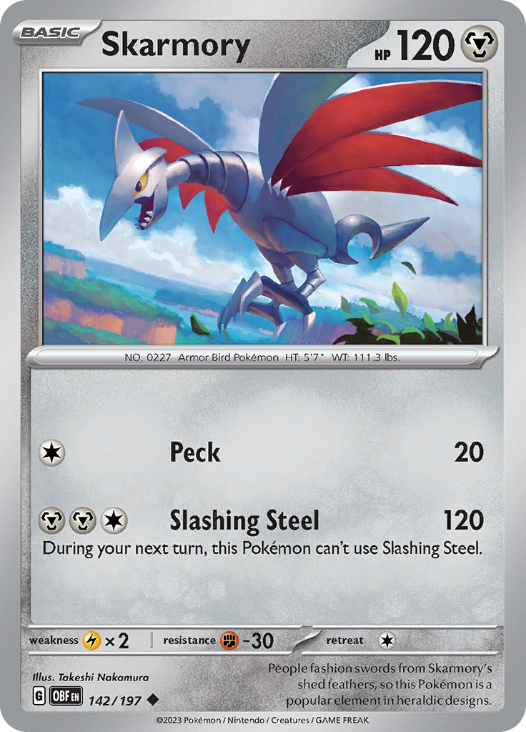 Skarmory (142/197) [Scarlet & Violet: Obsidian Flames] | I Want That Stuff Brandon