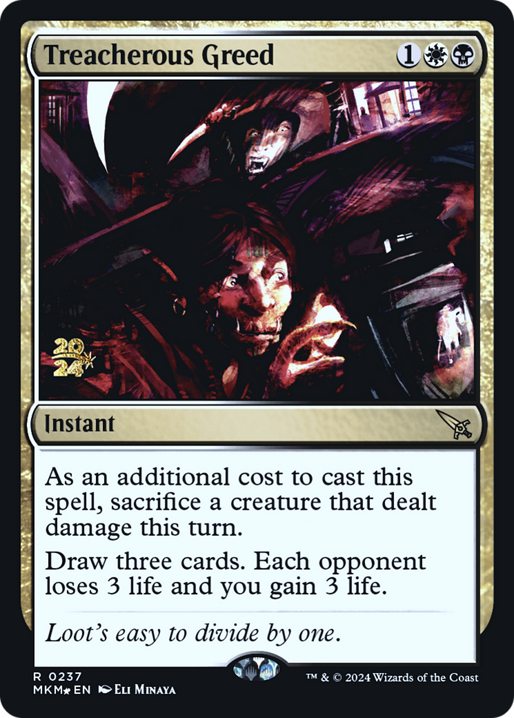 Treacherous Greed [Murders at Karlov Manor Prerelease Promos] | I Want That Stuff Brandon