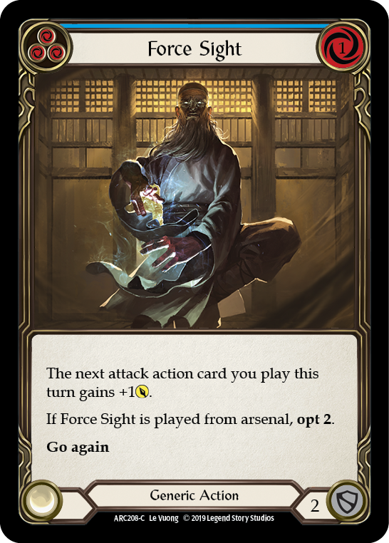Force Sight (Blue) [ARC208-C] (Arcane Rising)  1st Edition Rainbow Foil | I Want That Stuff Brandon