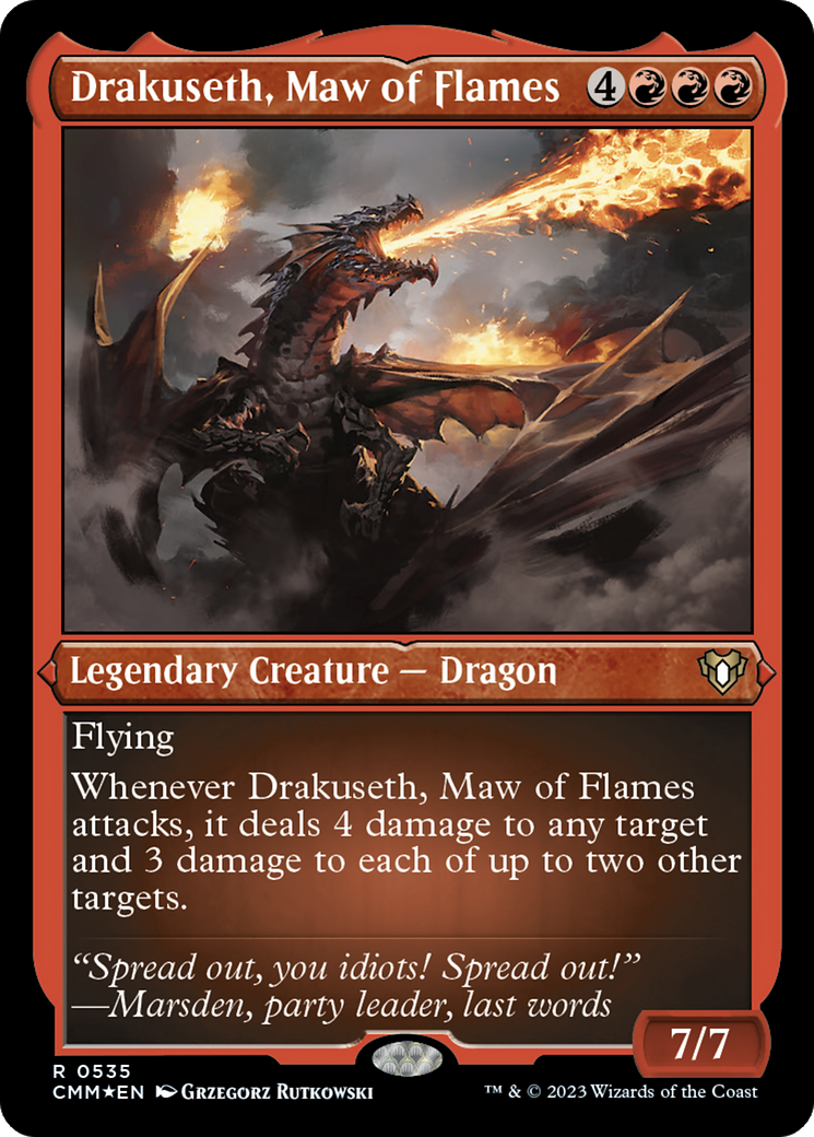 Drakuseth, Maw of Flames (Foil Etched) [Commander Masters] | I Want That Stuff Brandon