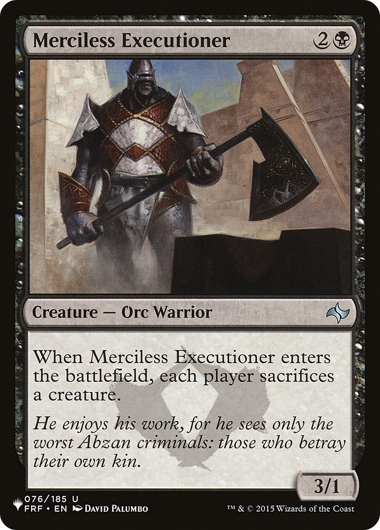 Merciless Executioner [The List Reprints] | I Want That Stuff Brandon