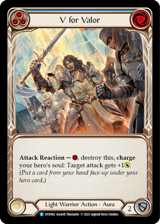 V for Valor (Blue) [DTD062] (Dusk Till Dawn)  Rainbow Foil | I Want That Stuff Brandon