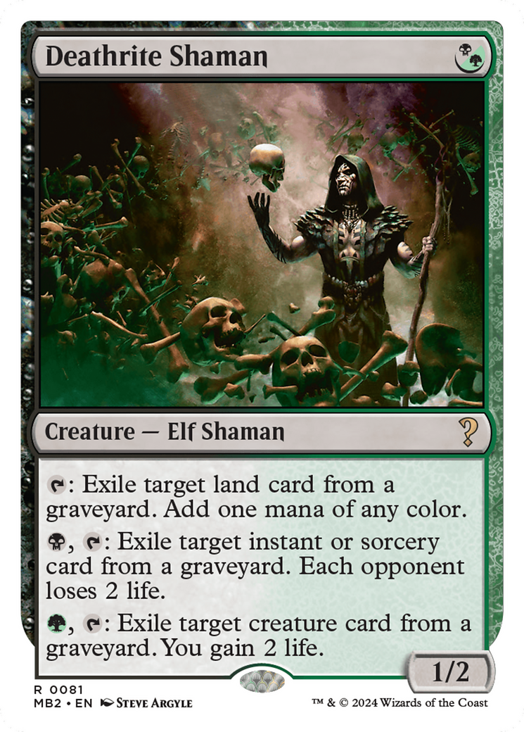 Deathrite Shaman (White Border) [Mystery Booster 2] | I Want That Stuff Brandon