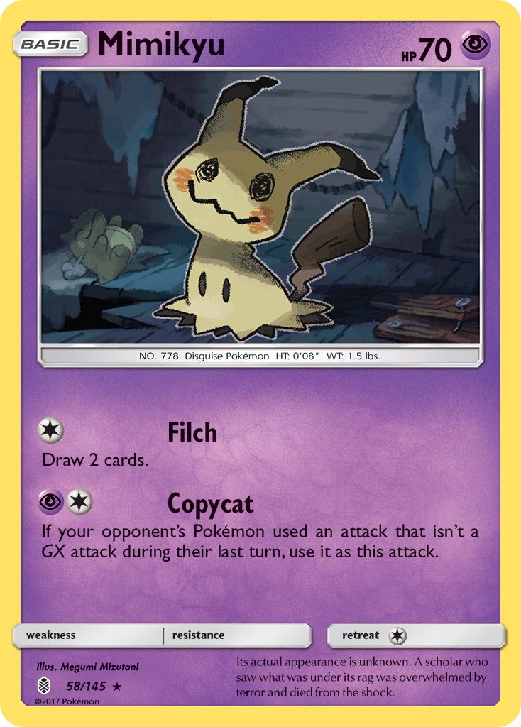 Mimikyu (58/145) (Theme Deck Exclusive) [Sun & Moon: Guardians Rising] | I Want That Stuff Brandon