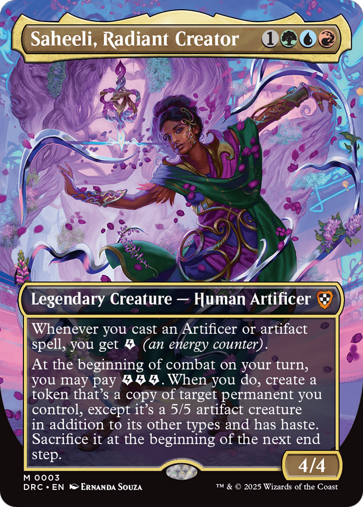 Saheeli, Radiant Creator (Borderless) [Aetherdrift Commander] | I Want That Stuff Brandon