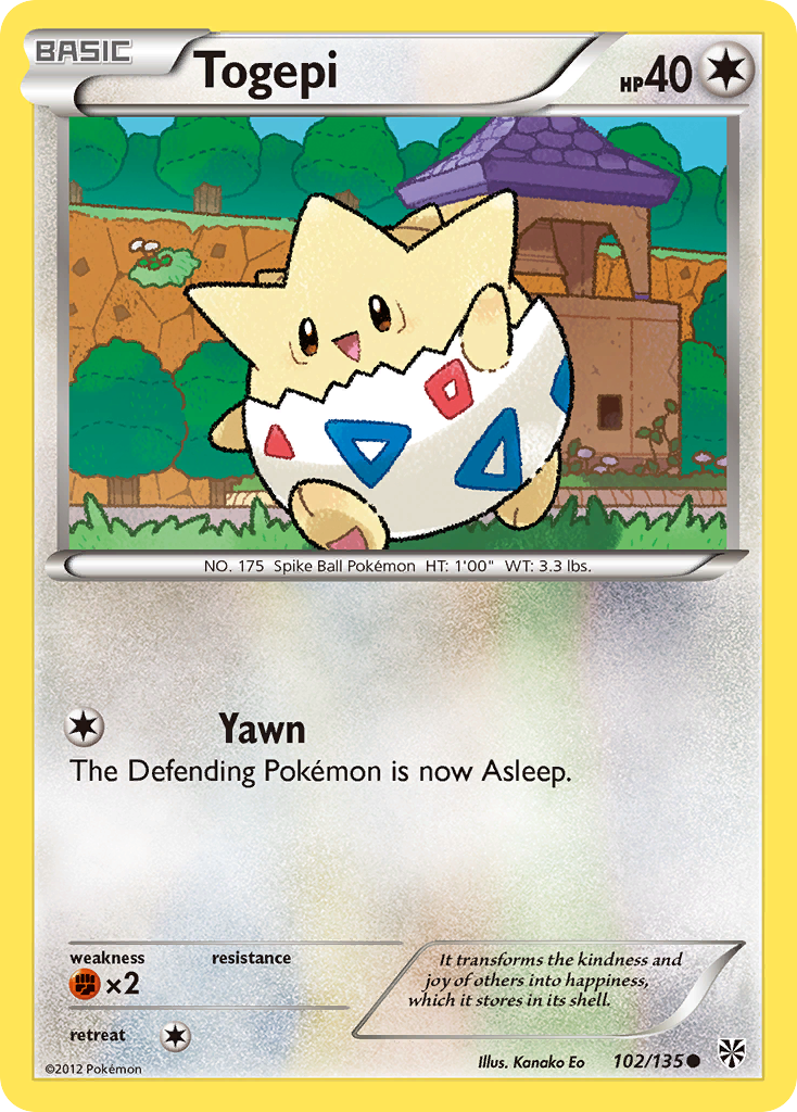 Togepi (102/135) [Black & White: Plasma Storm] | I Want That Stuff Brandon