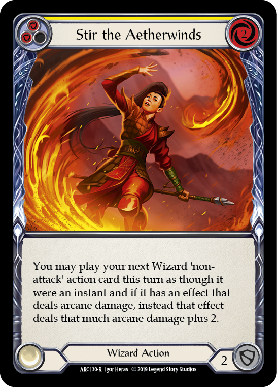 Stir the Aetherwinds (Yellow) [ARC130-R] (Arcane Rising)  1st Edition Normal | I Want That Stuff Brandon
