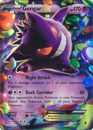 Gengar EX (34/119) (Jumbo Card) [XY: Phantom Forces] | I Want That Stuff Brandon