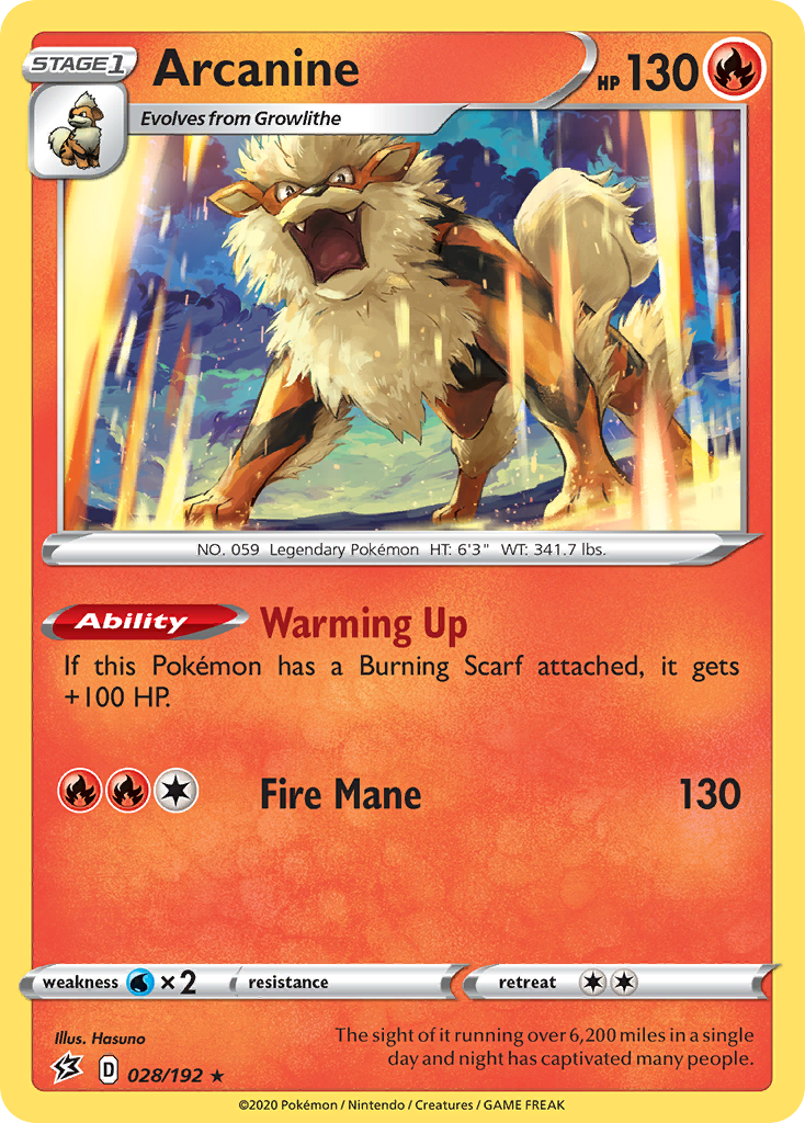 Arcanine (028/192) [Sword & Shield: Rebel Clash] | I Want That Stuff Brandon