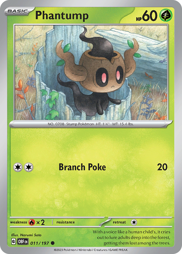 Phantump (011/197) [Scarlet & Violet: Obsidian Flames] | I Want That Stuff Brandon