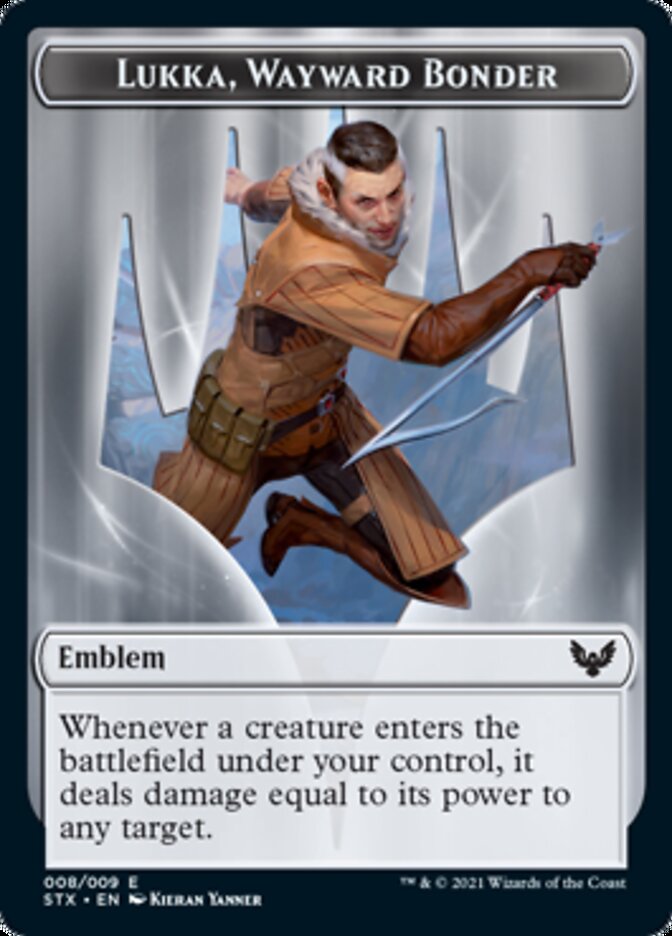 Fractal // Lukka, Wayward Bonder Emblem Double-Sided Token [Strixhaven: School of Mages Tokens] | I Want That Stuff Brandon