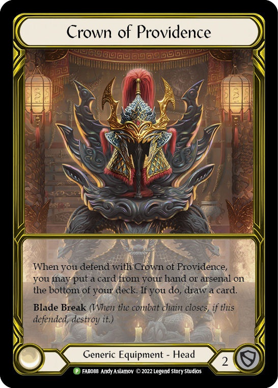 Crown of Providence (Golden) [FAB088] (Promo)  Cold Foil | I Want That Stuff Brandon