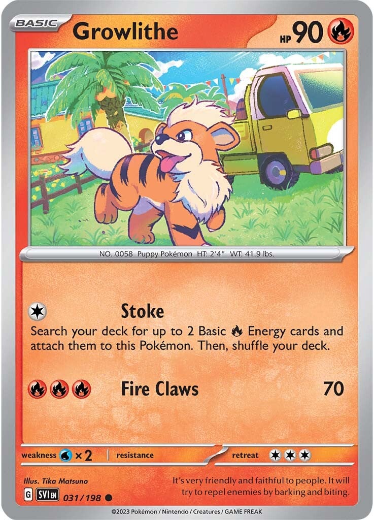 Growlithe (031/198) [Scarlet & Violet: Base Set] | I Want That Stuff Brandon